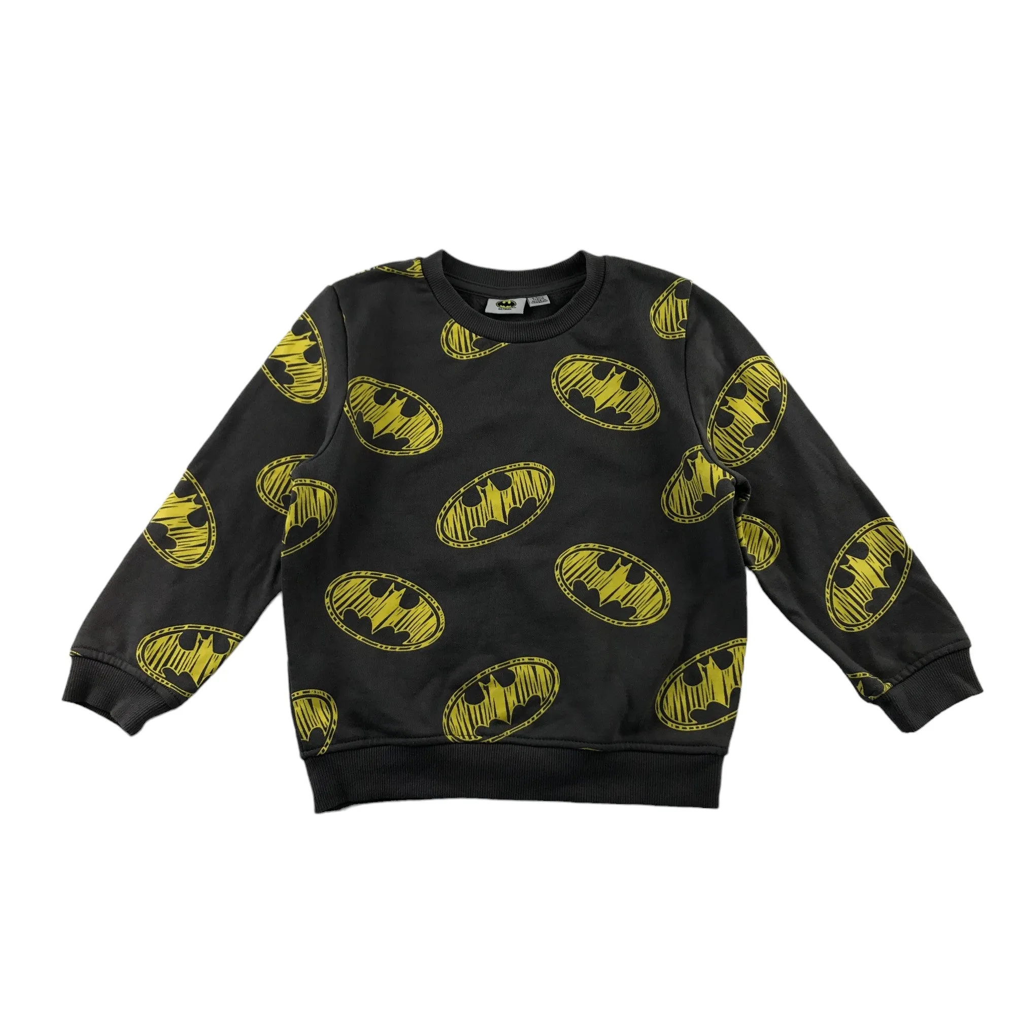 Primark sweater 4-5 years grey Batman bat signal graphic print