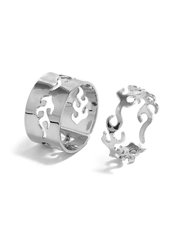 Punk Fire Shape Rings Accessories