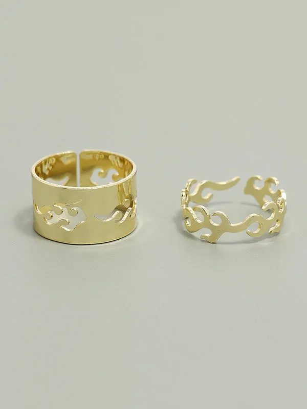 Punk Fire Shape Rings Accessories