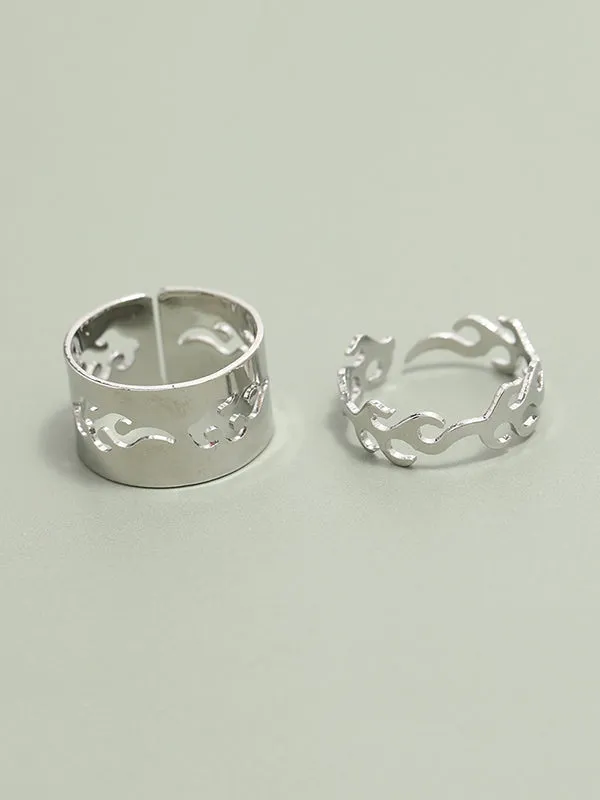 Punk Fire Shape Rings Accessories