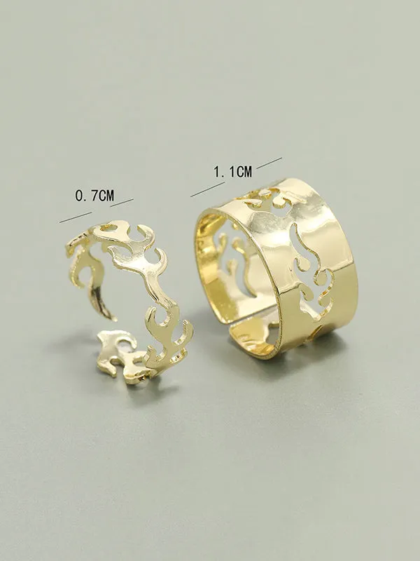 Punk Fire Shape Rings Accessories