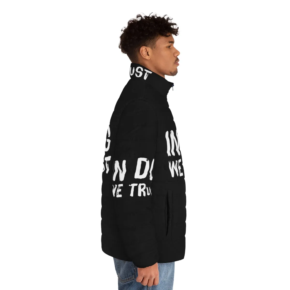 "In Dog We Trust" Puffer Jacket - Cozy Dog-Themed Outerwear