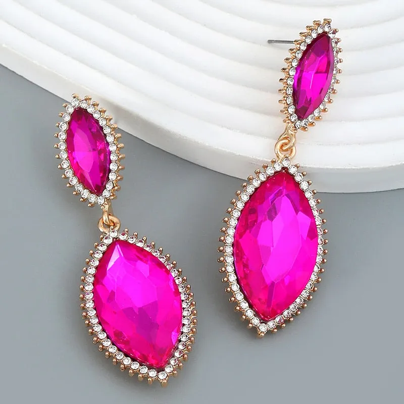 Rhinestone Crystal Pendant For Women Fashion Earring  Jewelry Accessories