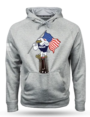 Salute To Service Tailgater Hoodie - Strutting Eagle Flag - Heather Grey