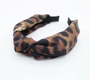 satin leopard print hair bow headband collection women hair accessories