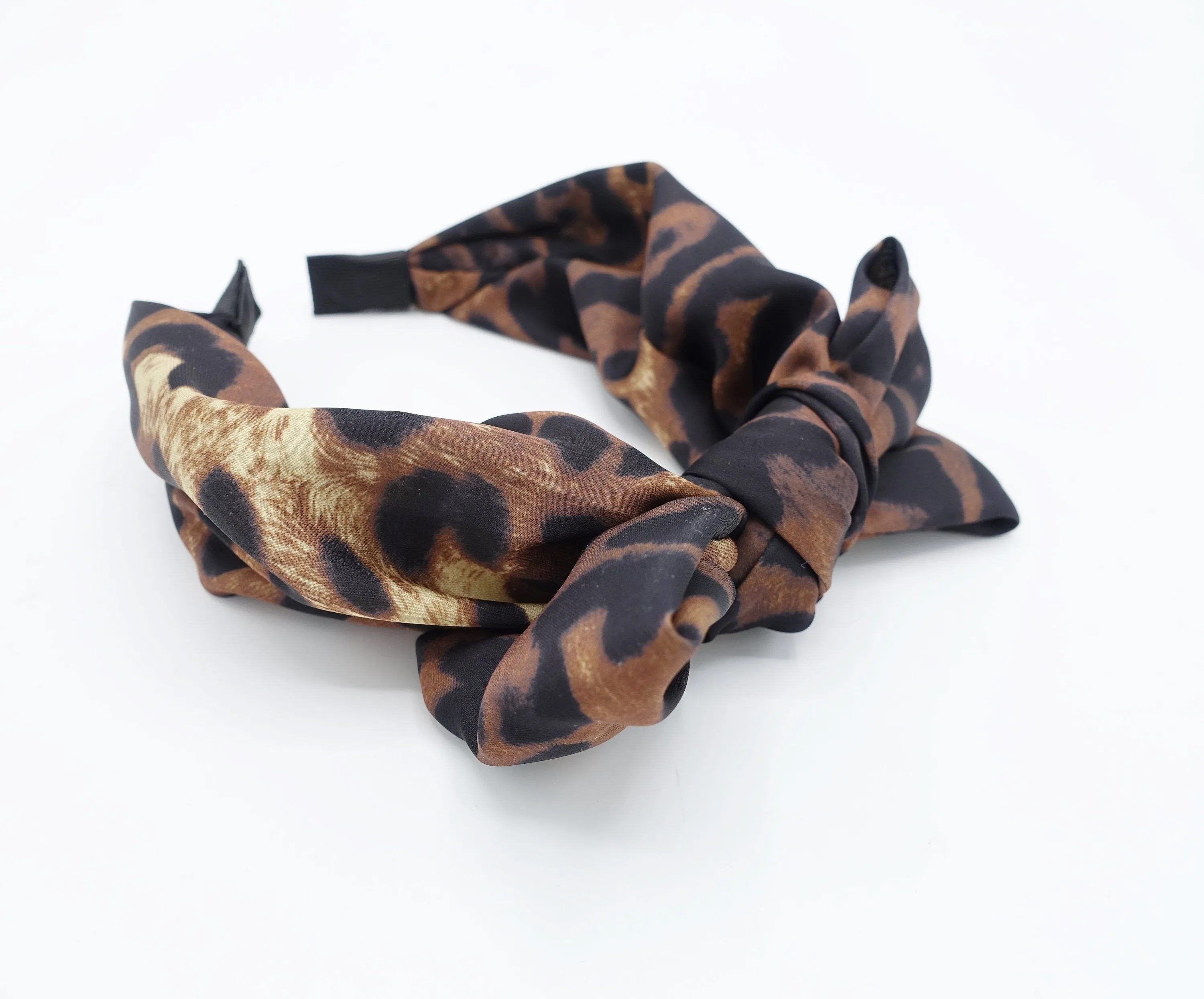 satin leopard print hair bow headband collection women hair accessories