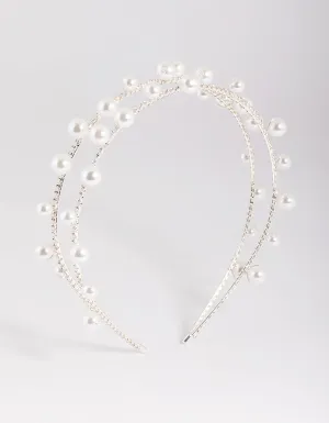 Silver Pearl Headband