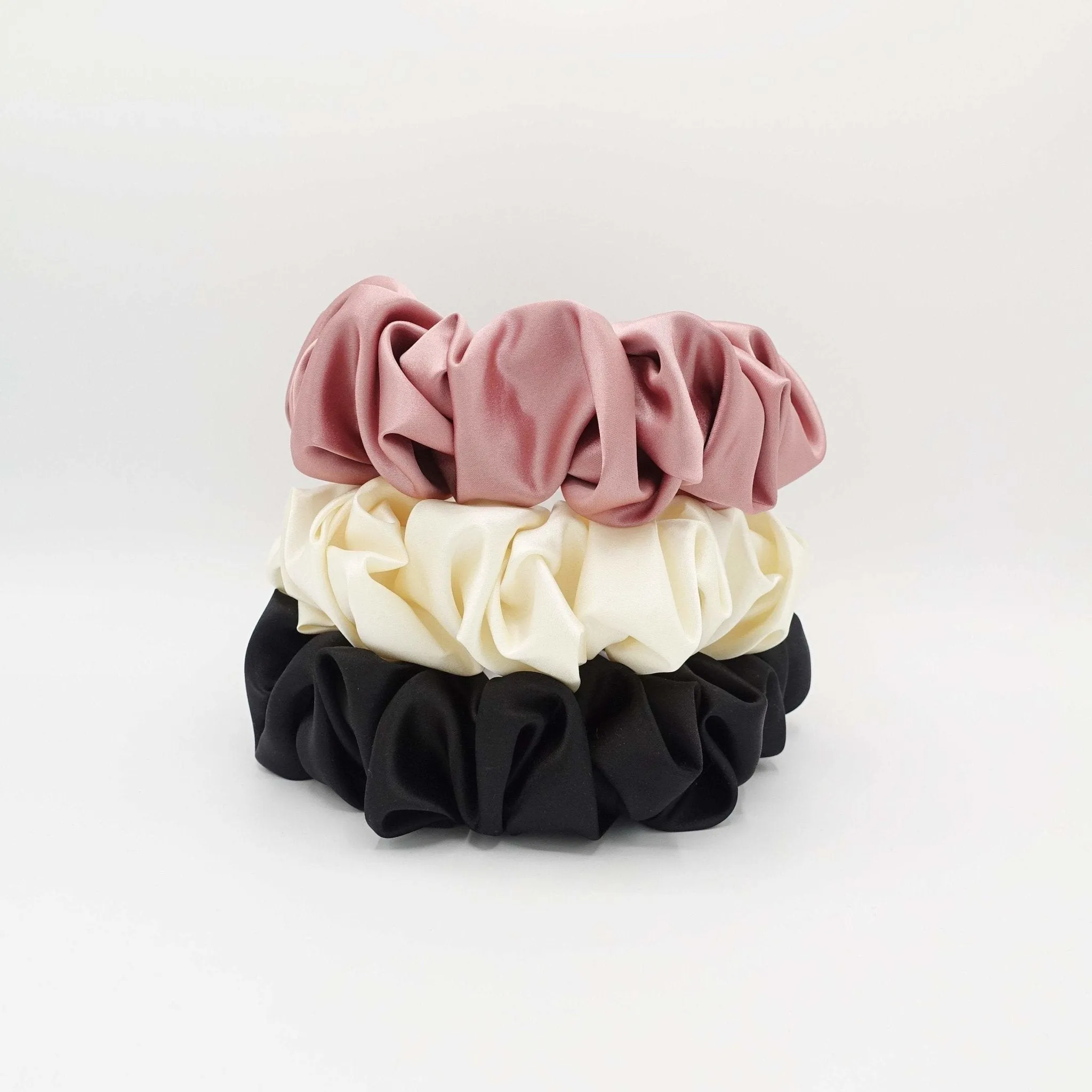 solid satin volume wave headband stylish hairband women hair accessories