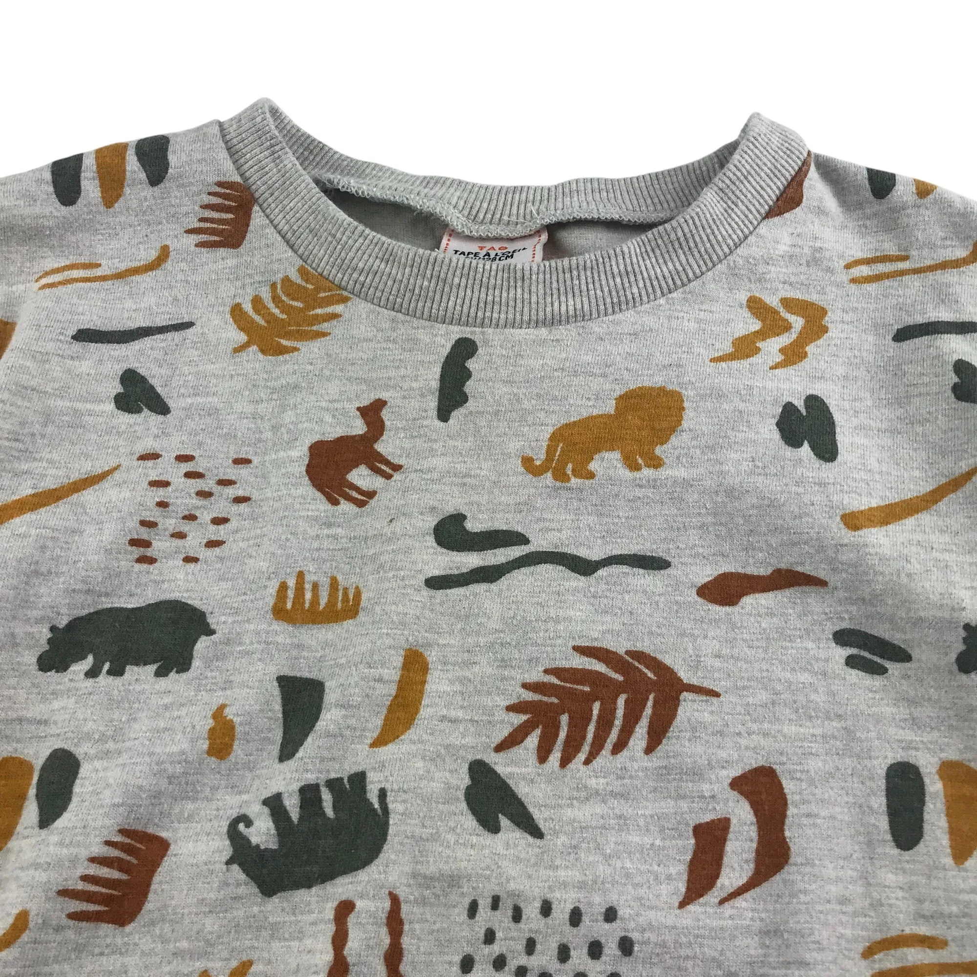 Tape A L'oeil sweater 7-8 years grey nature prints