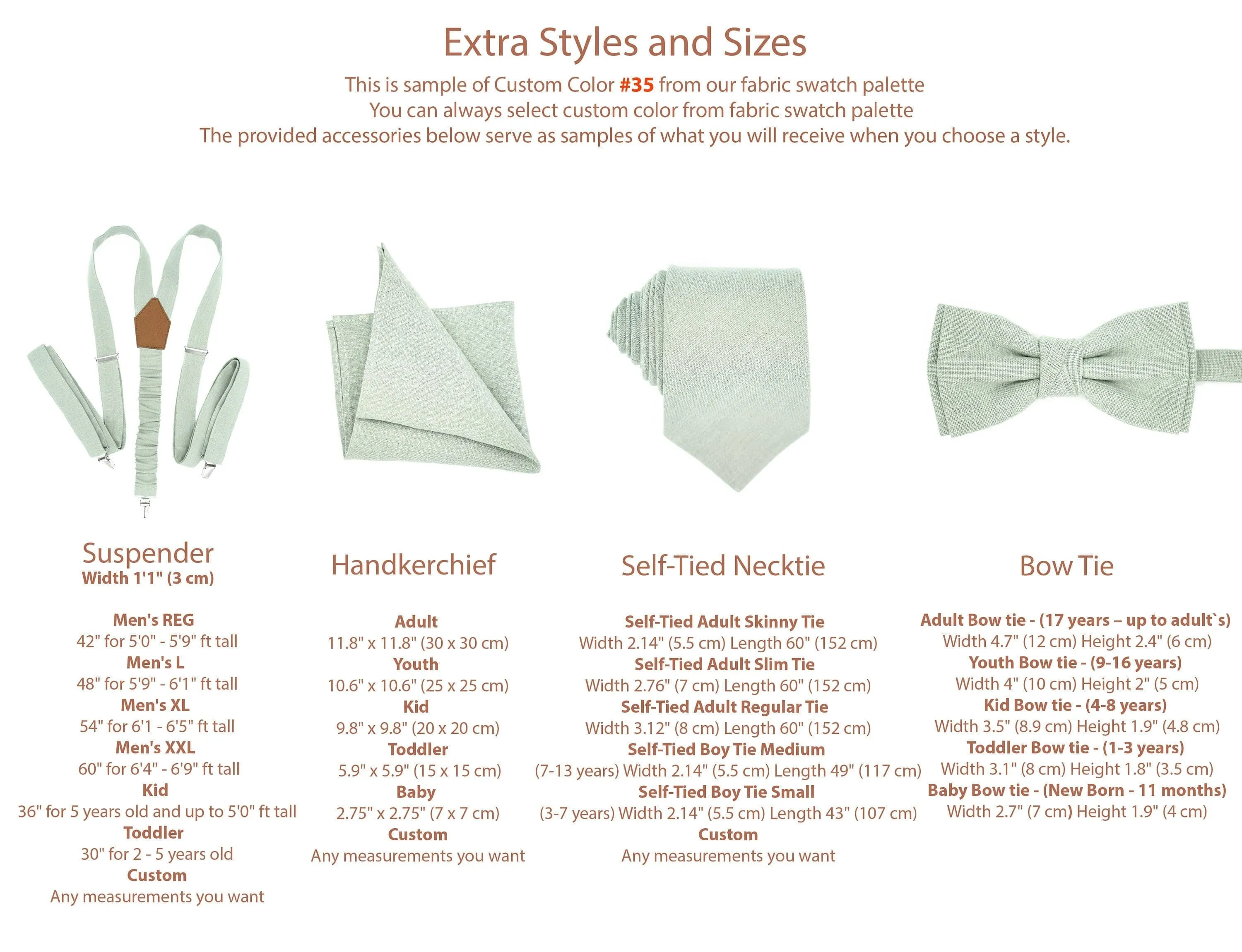 Terracotta Linen Bow Tie & Suspenders Set - Elegant Wedding Accessories for Groom, Groomsmen, and Father of the Bride