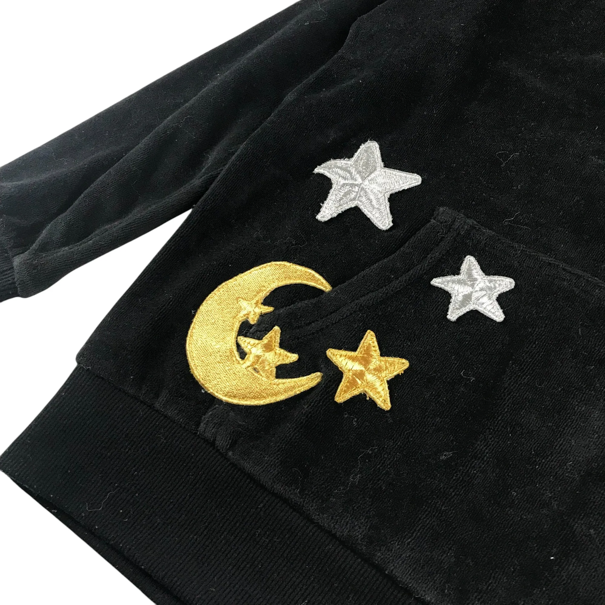 Tu hoodie 9-10 years black sequin starry velour