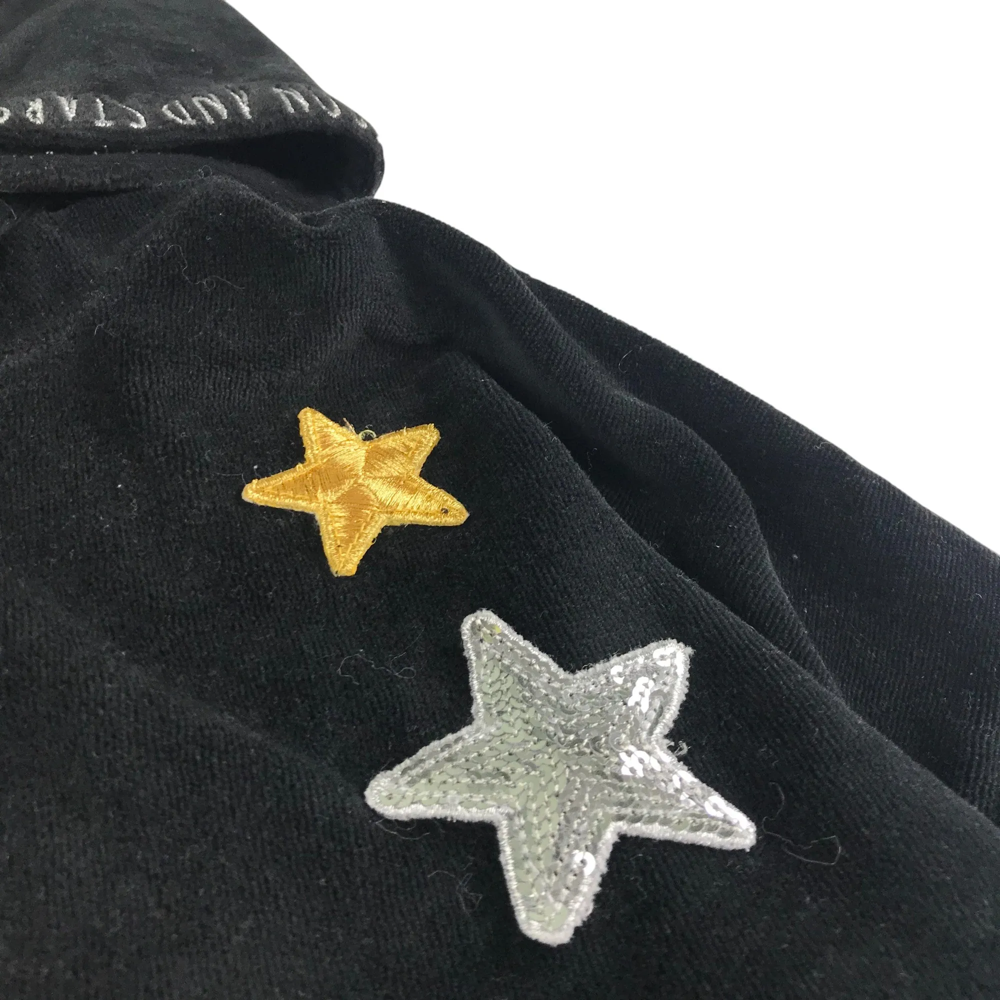 Tu hoodie 9-10 years black sequin starry velour