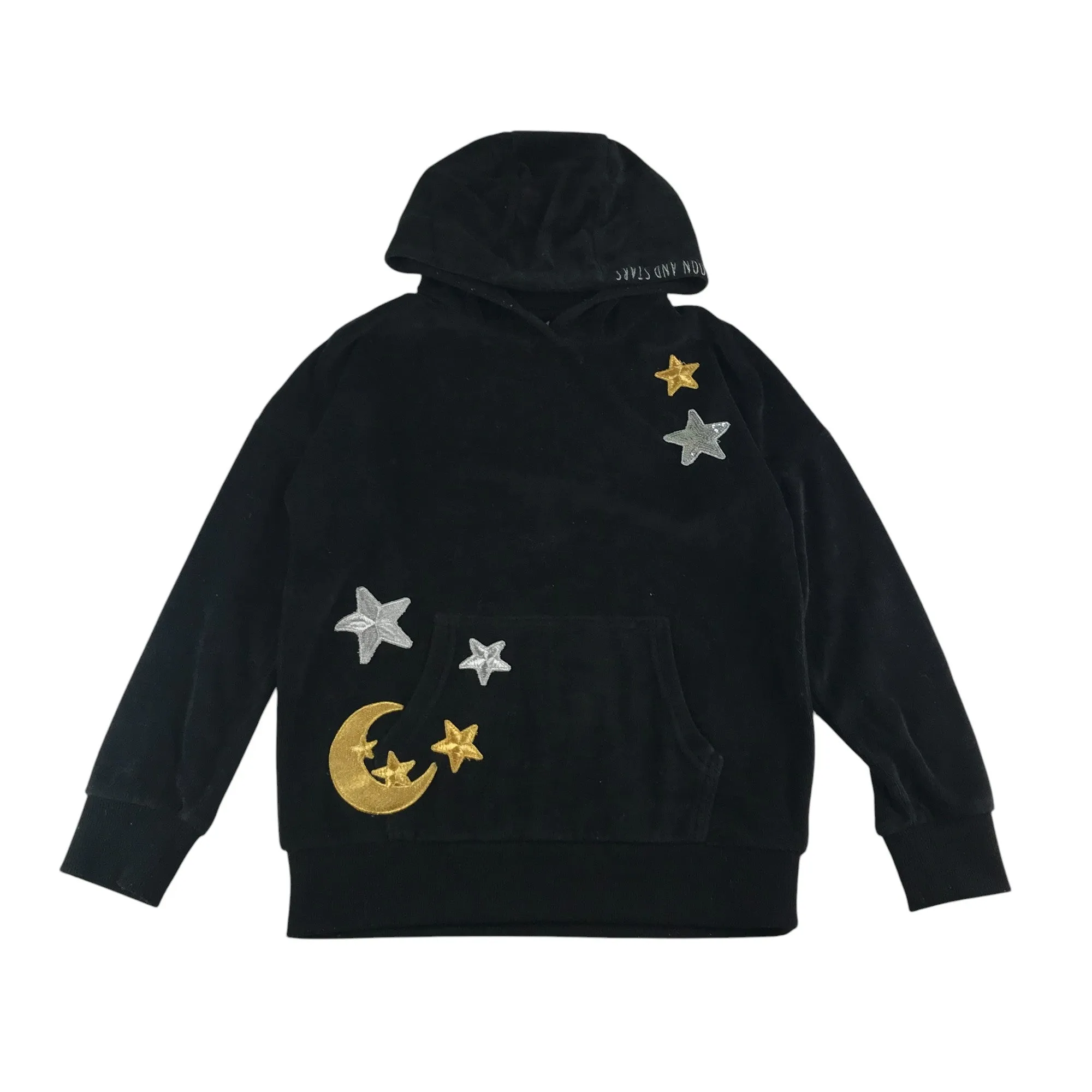 Tu hoodie 9-10 years black sequin starry velour