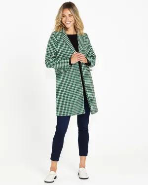 WANDA COAT - GREEN HOUNDSTOOTH