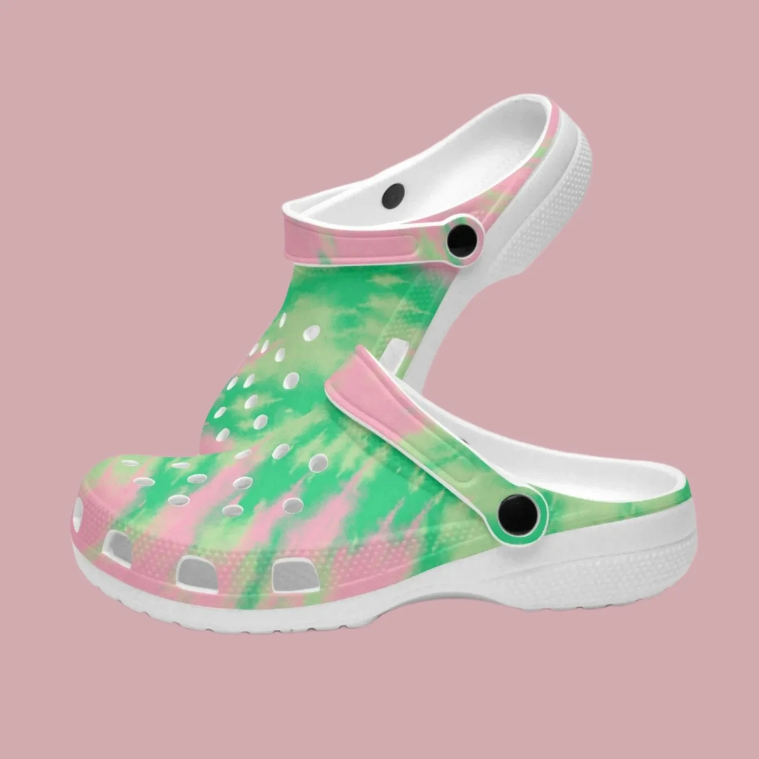 Women's Lightweight Clogs Tie Dye Green