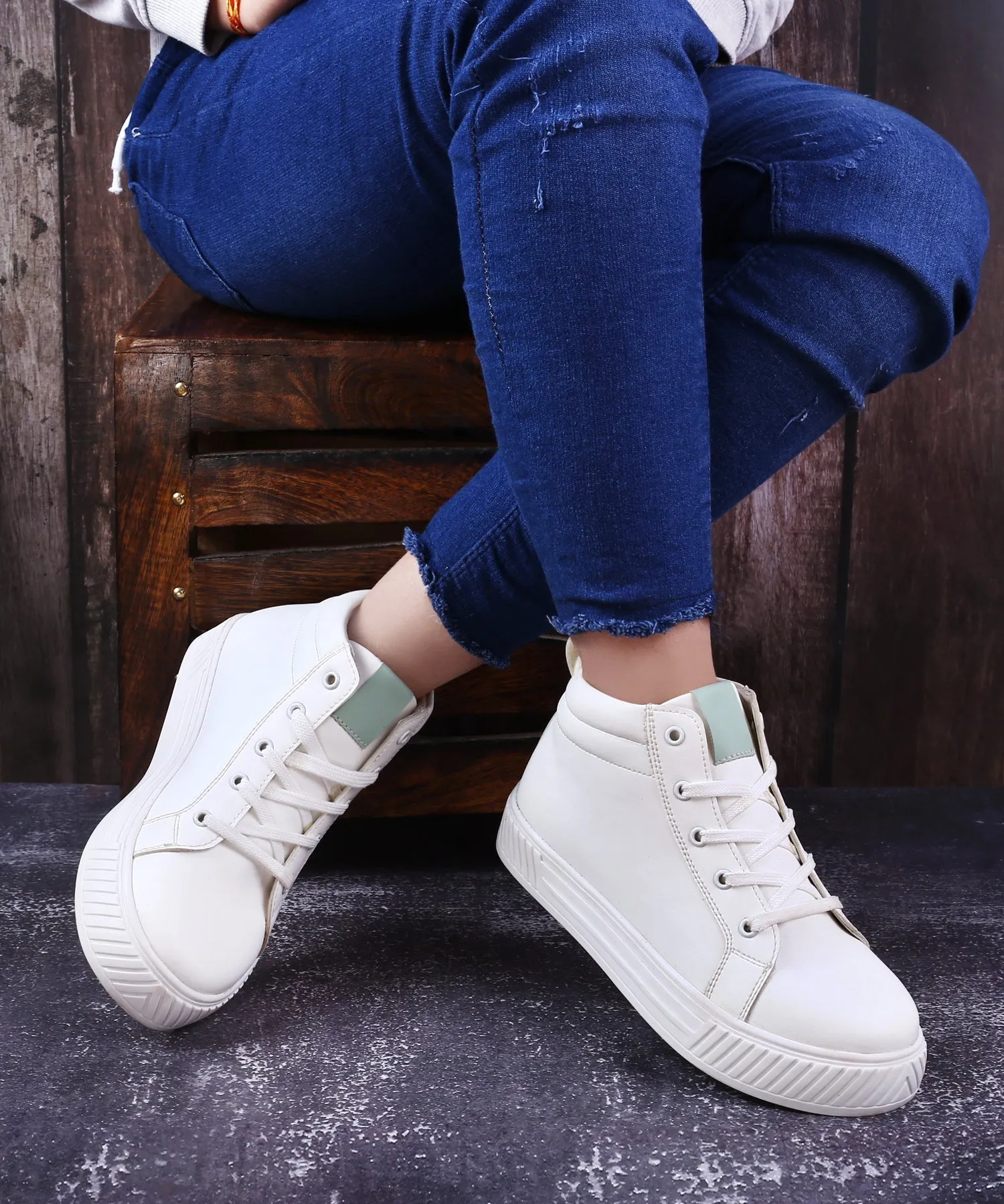 Women's Vegan Leather Casual Sneakers Shoes