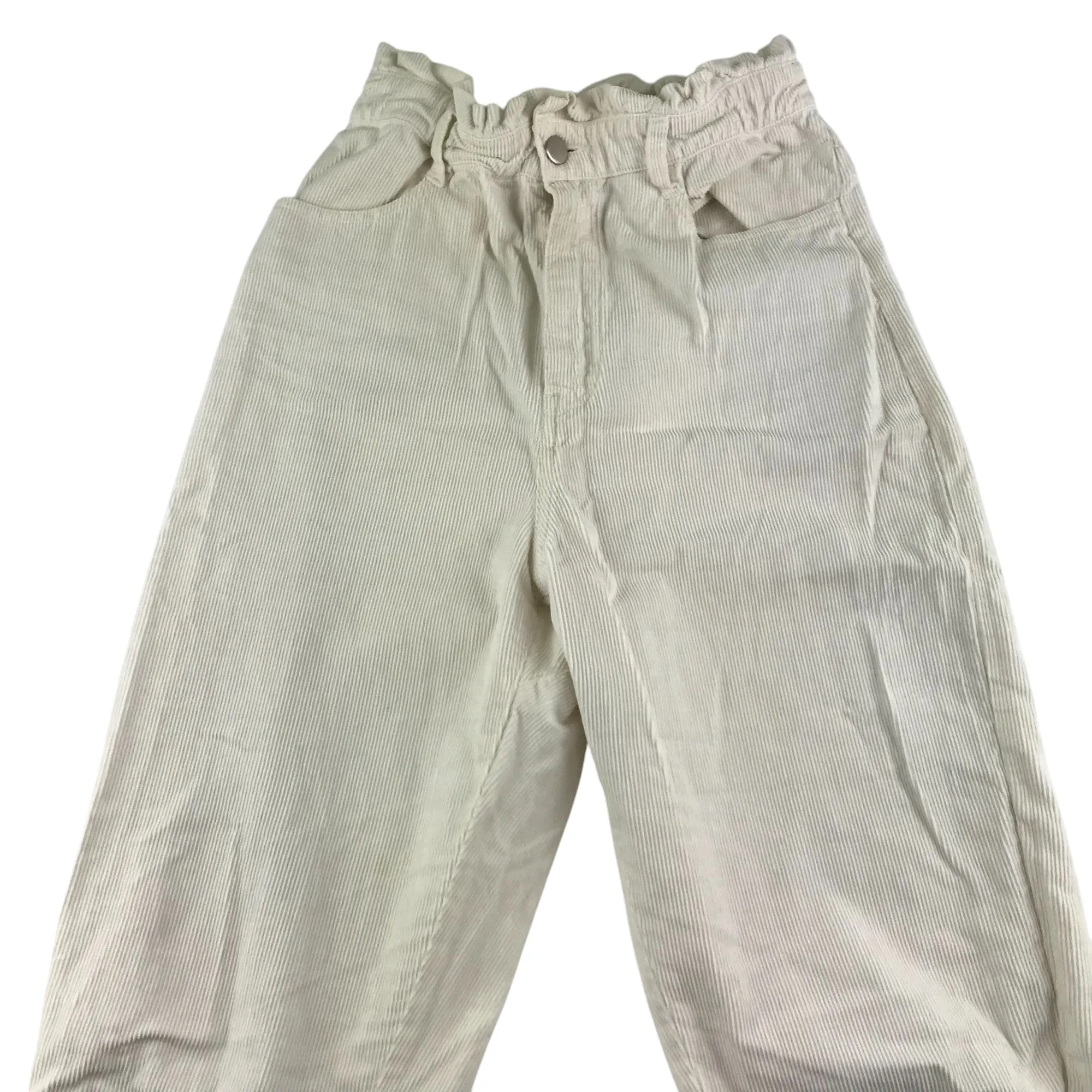 Zara trouser women's size EUR 34 white plain corduroy