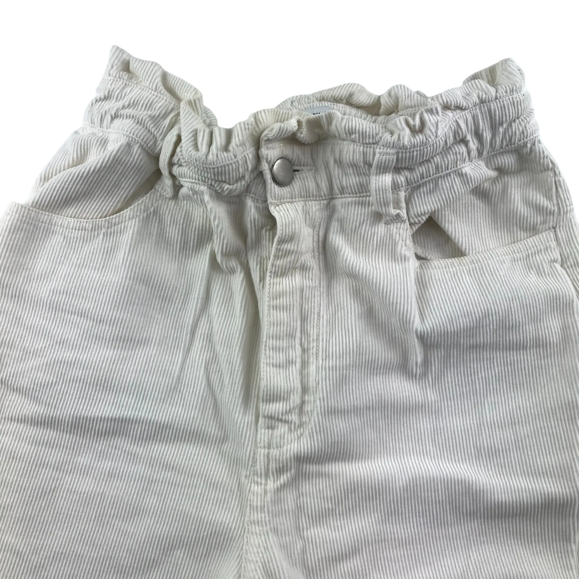 Zara trouser women's size EUR 34 white plain corduroy