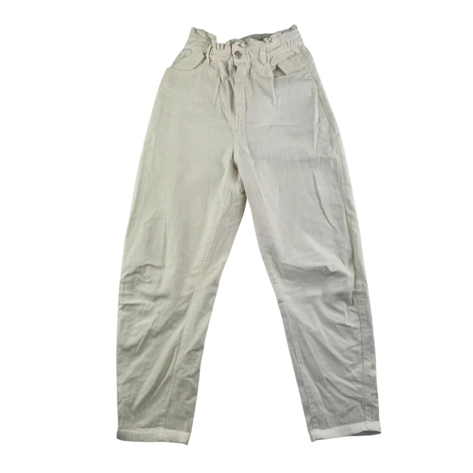 Zara trouser women's size EUR 34 white plain corduroy